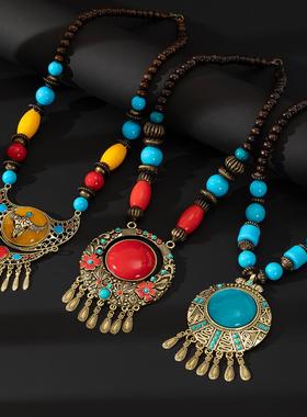 民族风项链额饰链两用旅