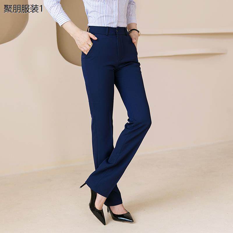 黑色加绒加厚西装裤女秋冬季保暖职业气质正装工作服直筒裤子