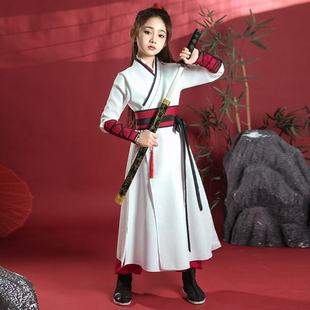 儿童花木兰古装侠客汉服女童中国表演服装书童演出服国学学生朗诵