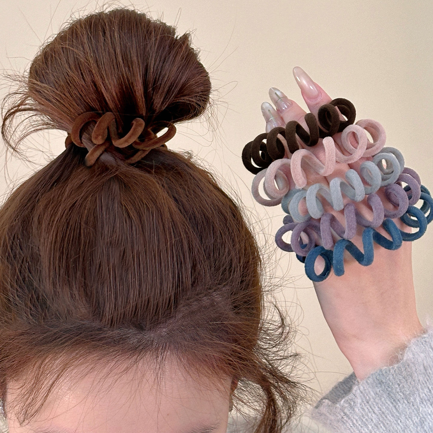 韩国秋冬新款彩色植绒电话线发圈 时尚高级感头绳发绳儿童发饰女,饰品/流行首饰/时尚饰品新,发饰,淘宝优惠券,粉丝福利购,淘宝优惠卷