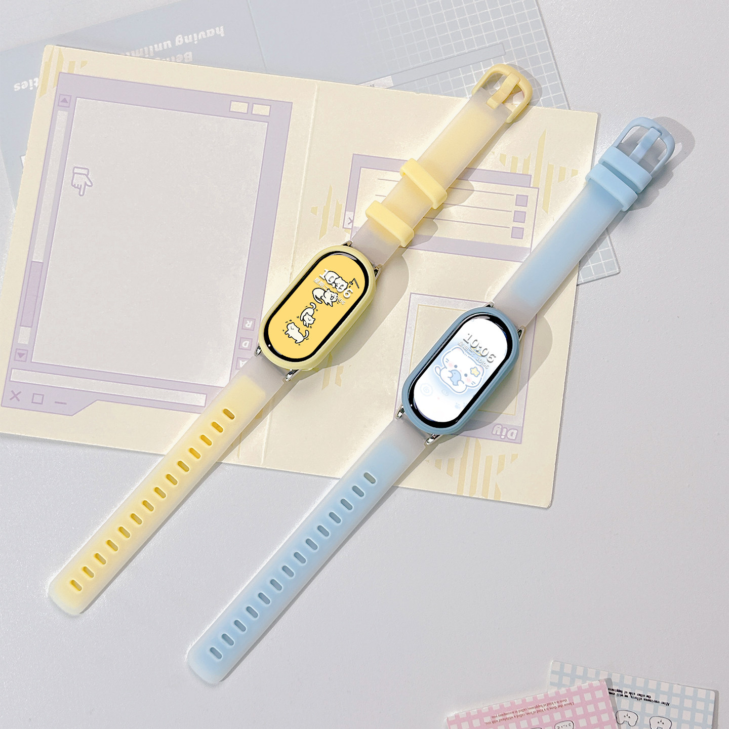 适用于小米手环10表带9/8腕带爆款透明双色硅胶7/6/5/4/