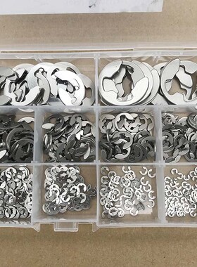 515pcs盒装 卡簧挡圈 304不锈钢E型卡簧挡圈 1.5-15mm组合