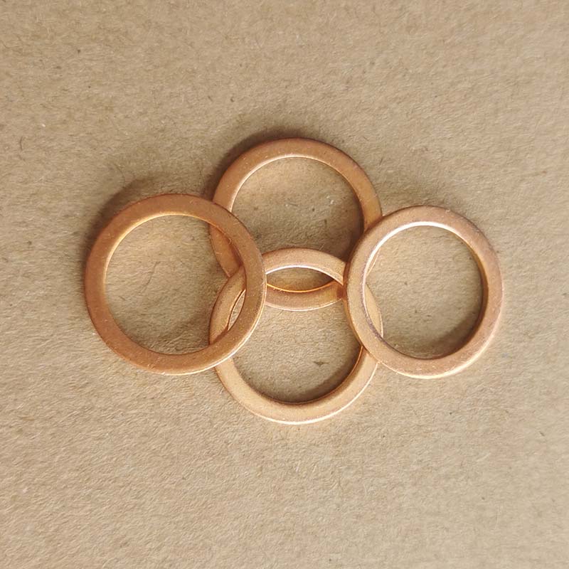 100pcs紫铜垫片船用表用密封圈垫片铜金属螺丝垫圈M5/M6/M8/M10