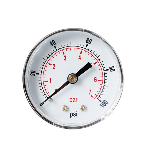 0-300psi 0-20bar1/4BSPT50mm直径轴向压力表气压水压液压油压表