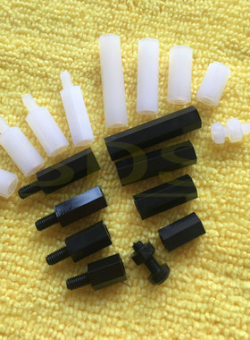 黑色白色M3尼龙螺柱组合套装塑料塑胶隔离柱80PCS盒装绝缘支撑柱