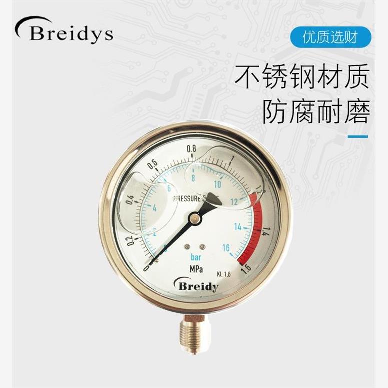压力表YN100不锈钢耐震测