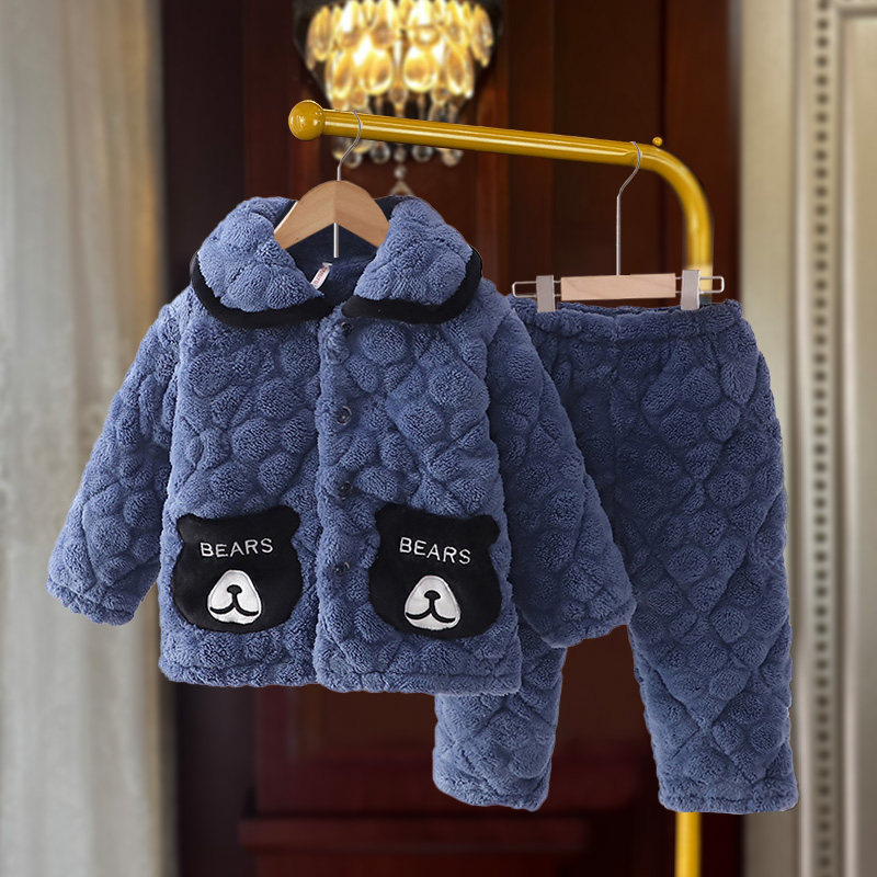 男童冬季法兰绒睡衣加绒加厚款保暖儿童家居服套装宝宝夹棉珊瑚绒,童装/婴儿装/亲子装,家居服套装,淘宝优惠券,粉丝福利购,淘宝优惠卷