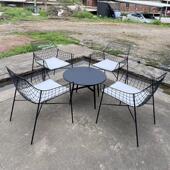 户外桌椅套装 房地产售楼处庭院室外防水防晒铁艺桌子茶几椅子组合
