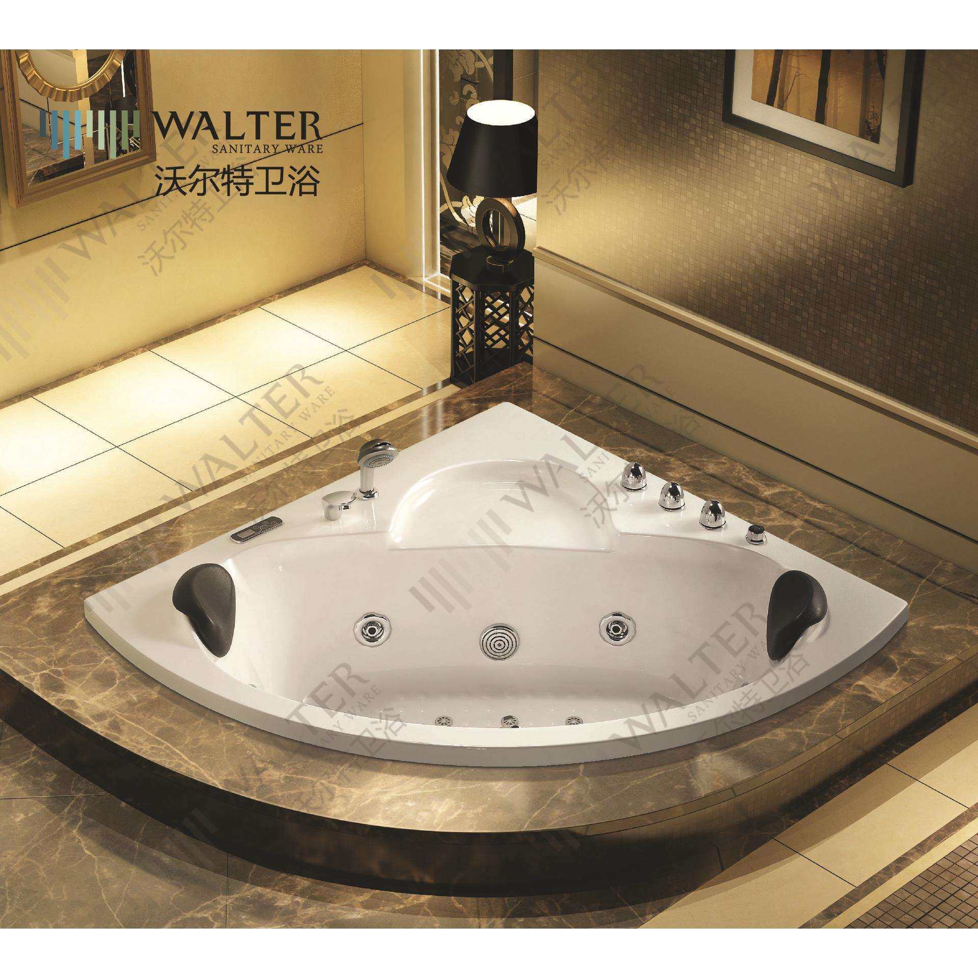 1.2米~1.5米三角豪华亚克力浴缸—嵌入式冲浪按摩缸WB-284