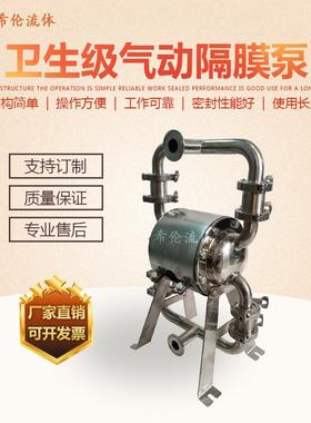 卫生级别气动隔膜泵耐酸碱镜面炮管YKQW-25304/316L材质