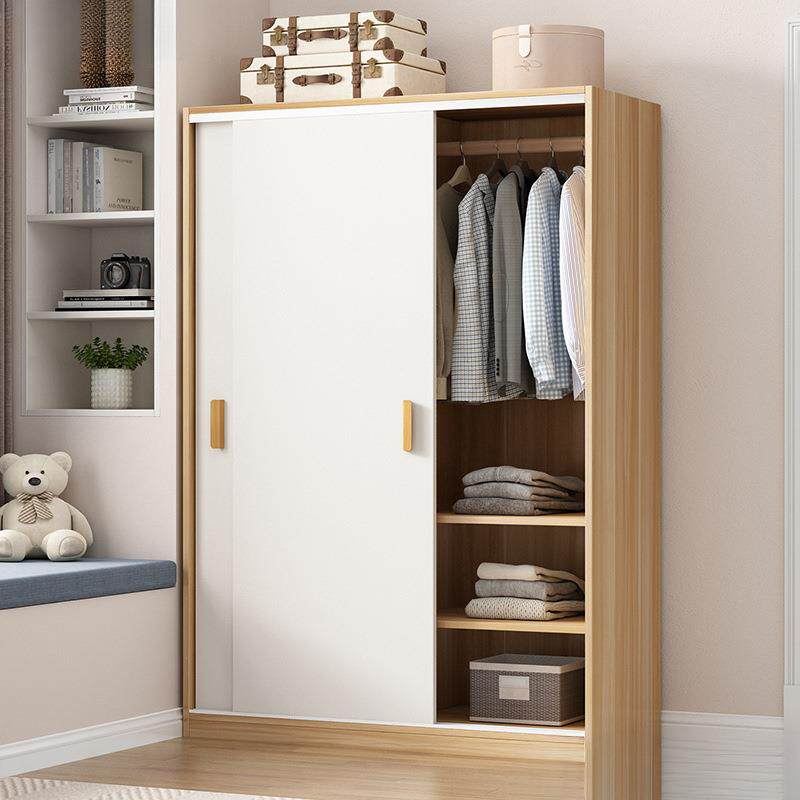 衣柜家用卧室出租房用推拉门经济型简易组装小户型实木质儿童衣橱