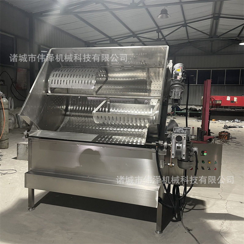 全自动电加热自动出料油炸机炸鸡块花生米油炸机器油炸设备