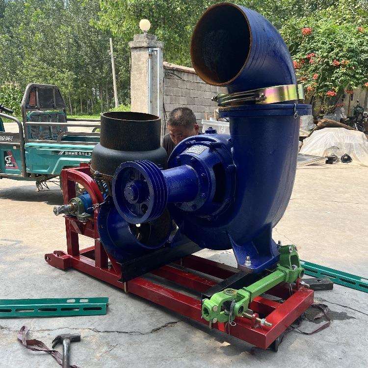 12寸快速排水泵施工地大面积灌溉抽水泵拖车电启动混流泵