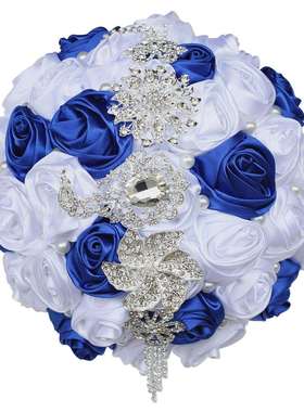 欧美流行水钻新娘伴娘手捧花婚礼创意韩式手捧花专注W333