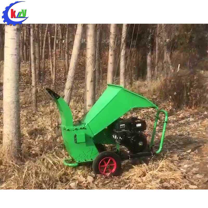 园树枝粉碎机移动式树枝树杈破碎机小型汽油道路修剪树枝机