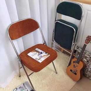 简易便携带靠背椅子家用客厅餐厅可折叠餐椅办公培训会议折叠椅