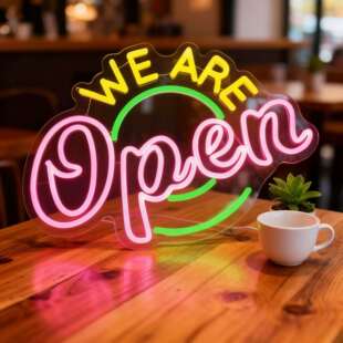 工厂店热卖OPEN营业招牌霓虹灯牌营业中挂牌商业广告灯