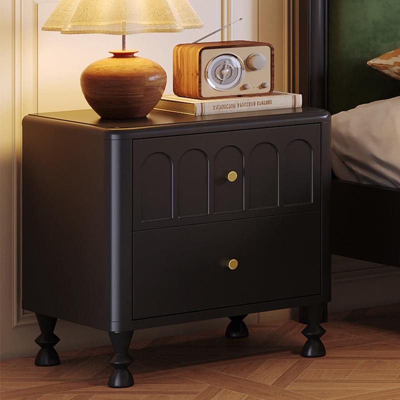 法式复古风床头柜简约现代卧室实木储物柜家用轻奢高级床边收纳柜