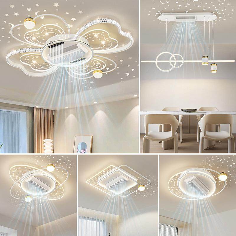 无叶风扇灯客厅吸顶灯卧室餐厅灯简约现代轻奢风吊灯风扇一体主灯