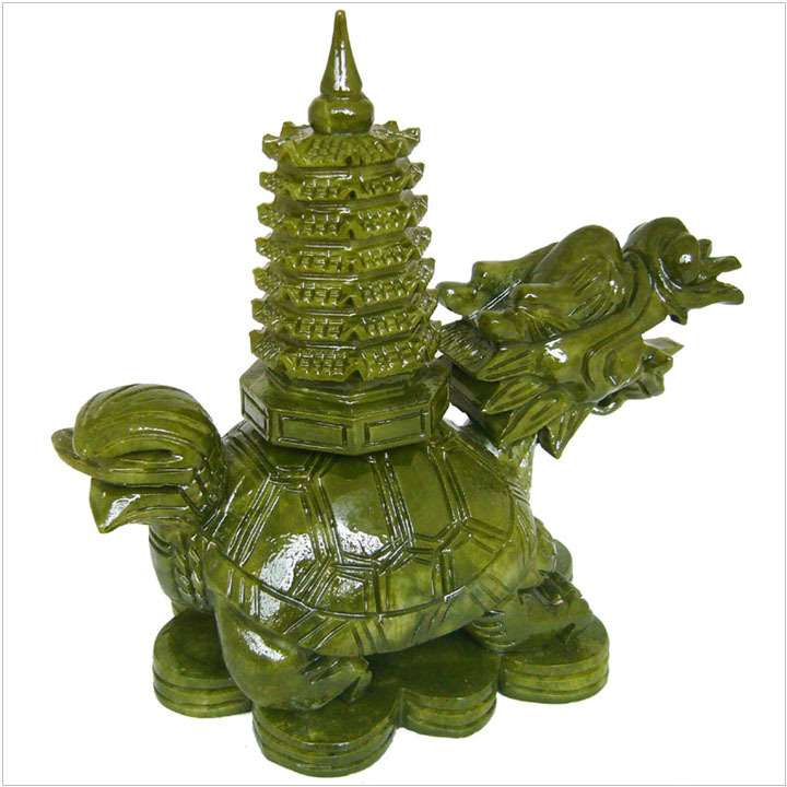 南玉龙龟文昌塔摆件工艺饰品家居摆件