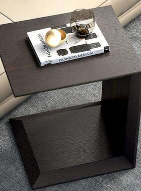 TJRZ833意式极简白蜡木实木边几简约现代客厅轻奢黑色沙发