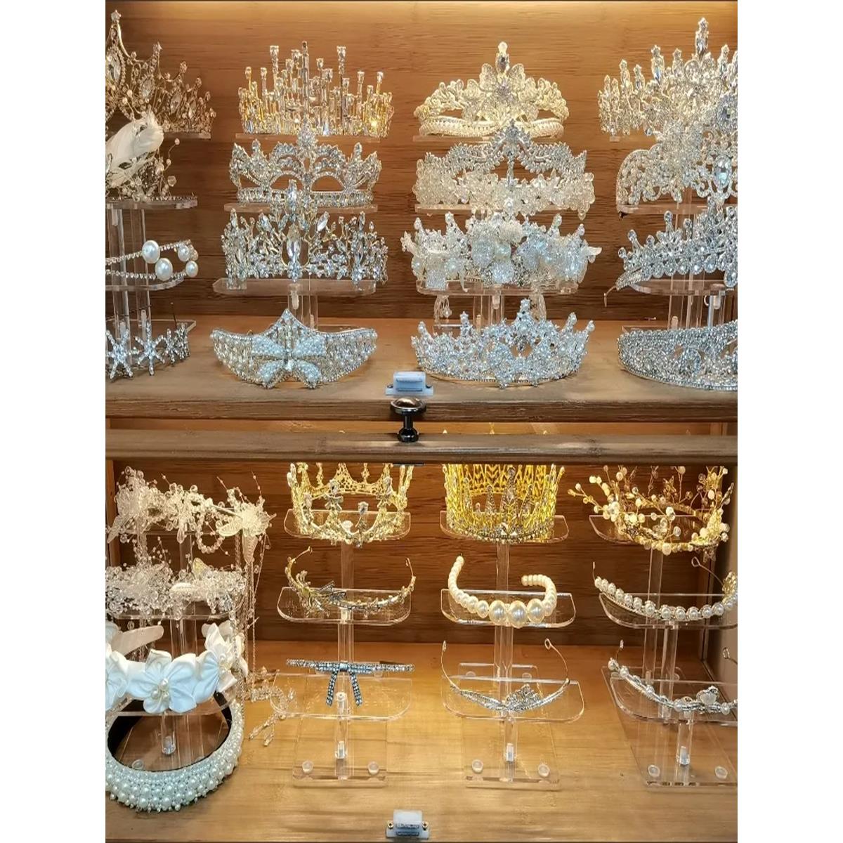 亚克力展示架手办皇冠收纳秀禾多层展示架商品陈列架桌面置物架