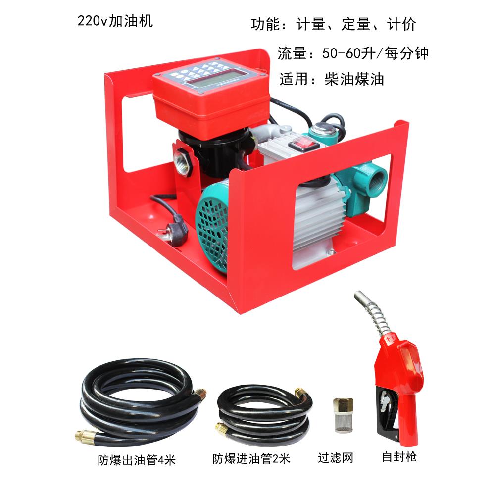 电动加油机套装计量加油泵油管柴油泵220v抽油机加油枪油抽自吸泵