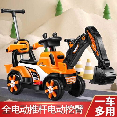 Childrens excavator engineering car Boy toy car can sit peo