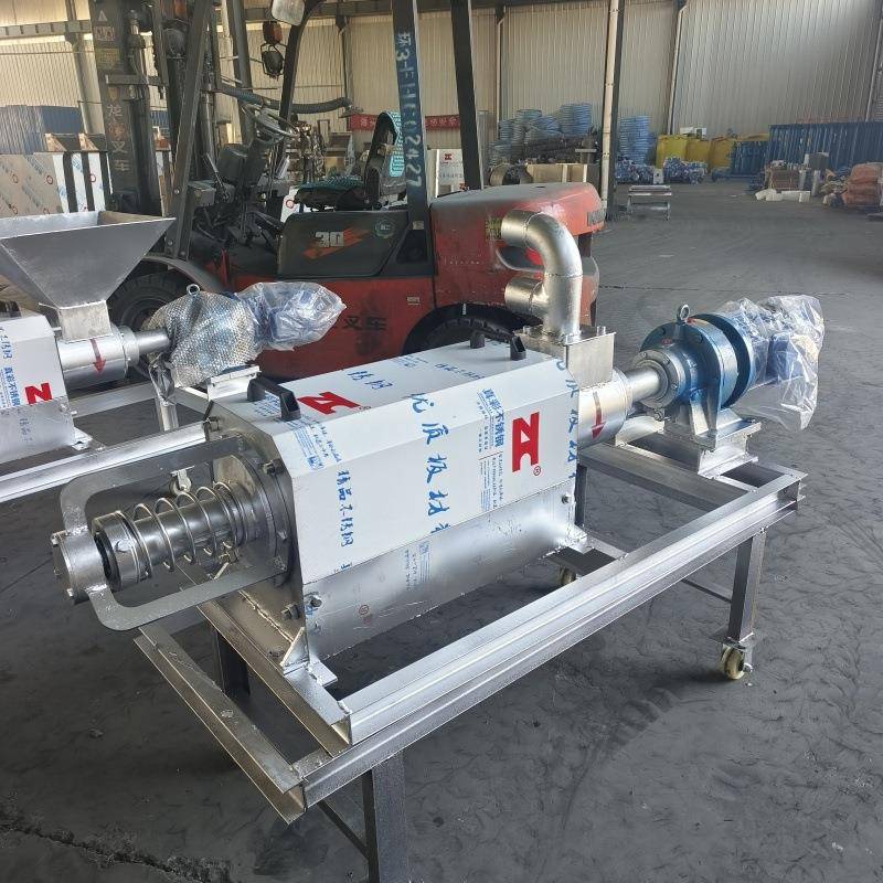 不锈钢固液分离机螺旋挤压猪粪牛粪脱水机酒店泔水分离机