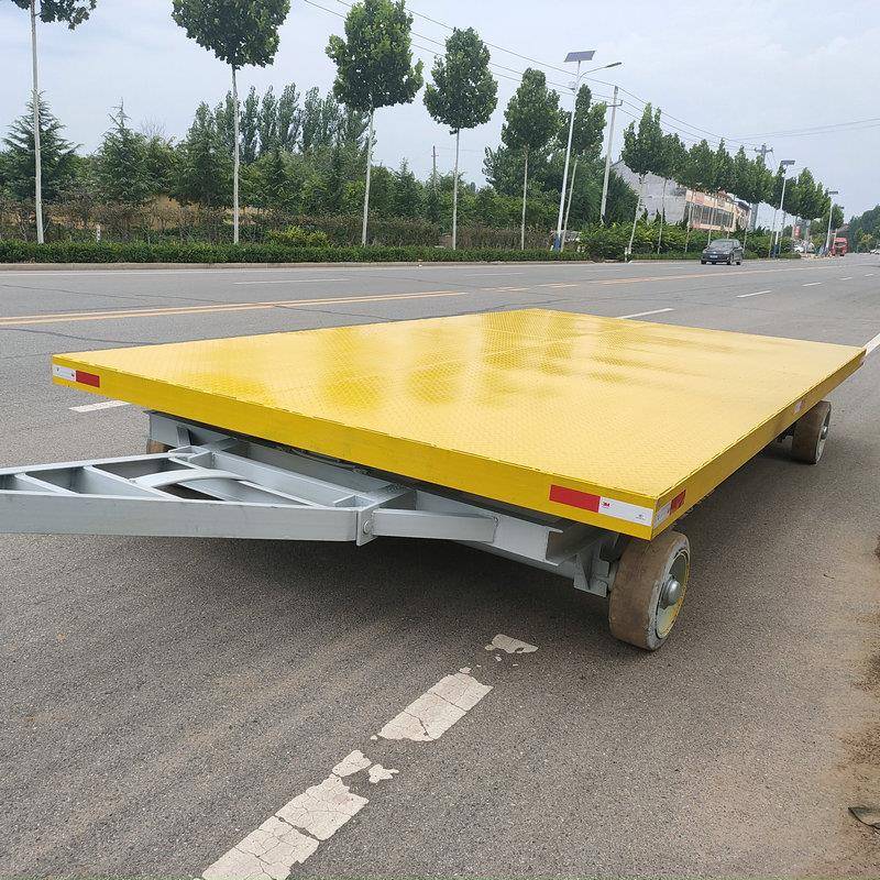 厂区物料短途运输平板拖车仓库物流货物拖挂车四轮平板运输车