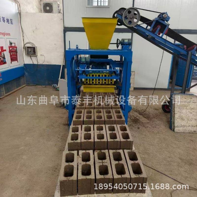 出口非洲4-35型免烧制砖机半自动水泥空心砖设备水泥空心打砖机