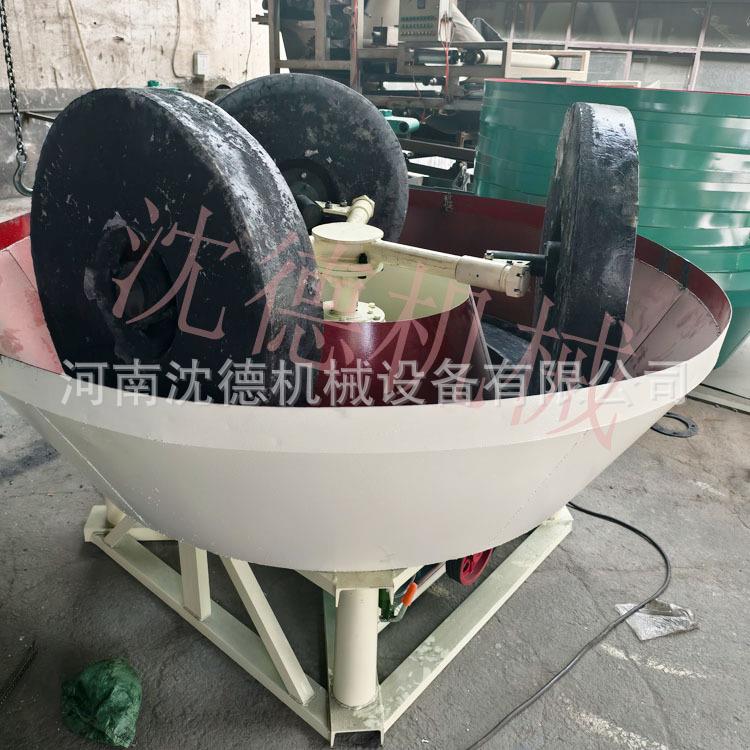 1100型淘金银碾金机水碾子三轮碾磨机研磨提金湿碾机源头厂家