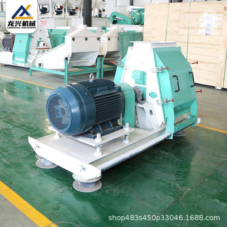 猪饲料粉碎机颗粒物料粗细粉碎设备操作方便简单水滴式锤片