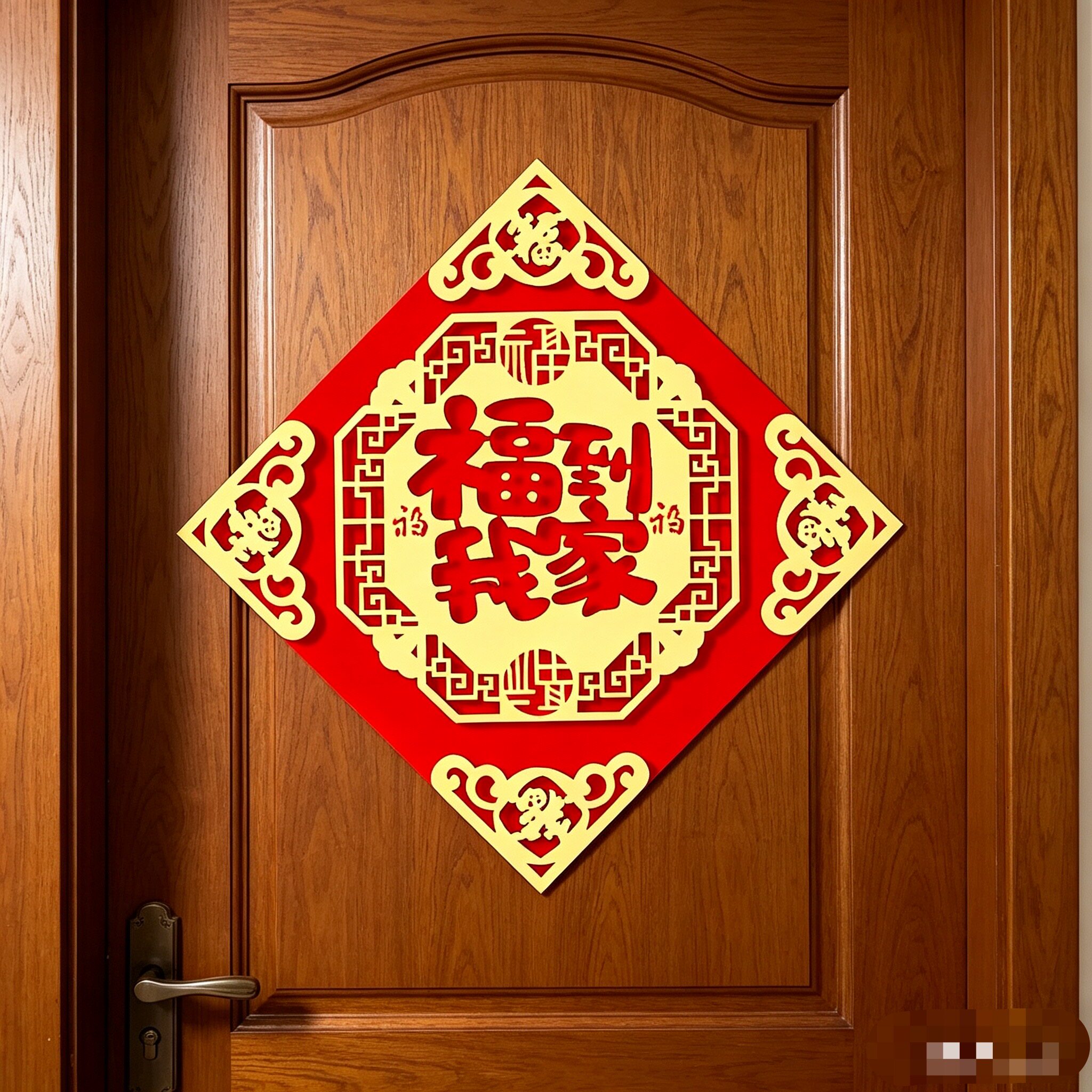 2026马年新款高端福字磁吸门贴乔迁新年福字贴植绒挂饰大门装饰