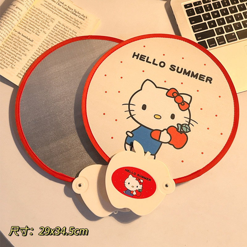加大版可爱猫咪反光板扇子女折叠扇夏季随身便携拍照装饰道具团扇