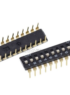 拨码开关2.54MM间距1/2位3位4位5位6位7位8位10位黑色直插窄体KI