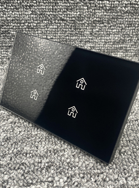 台湾110V美式118型触碰式开关轻触玻璃白麪板墙壁触控T屏幕黑色钢