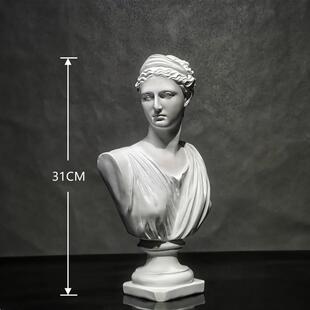 月亮女神阿尔忒弥斯彷石膏像摆件北欧装饰头像雕塑树脂雕像艺术品