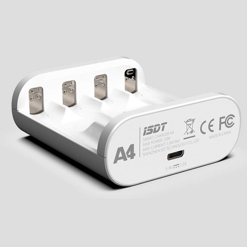 艾斯特ISDT A4 智能充电器7号5号NiMH NiCd 锂电柱状电池充电器