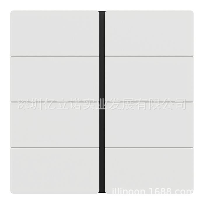 NX照明面板境悦系列白色8键智能控制开关面板C2E616401_WE_C1B