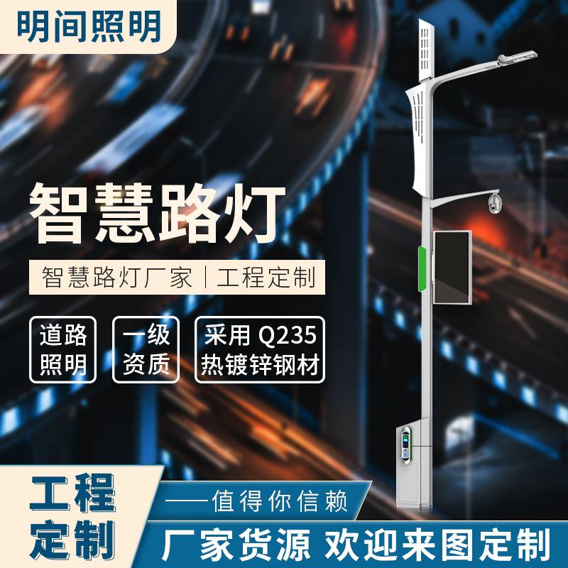 厂家供应智慧投光灯路灯公园景区道路照明带摄像监控信息发布灯杆