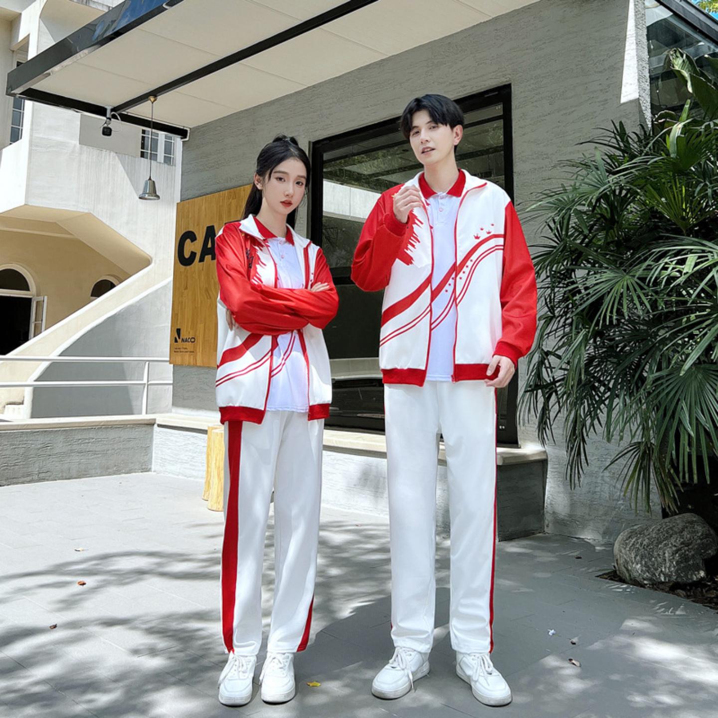 校服套装中国风学院风三件套