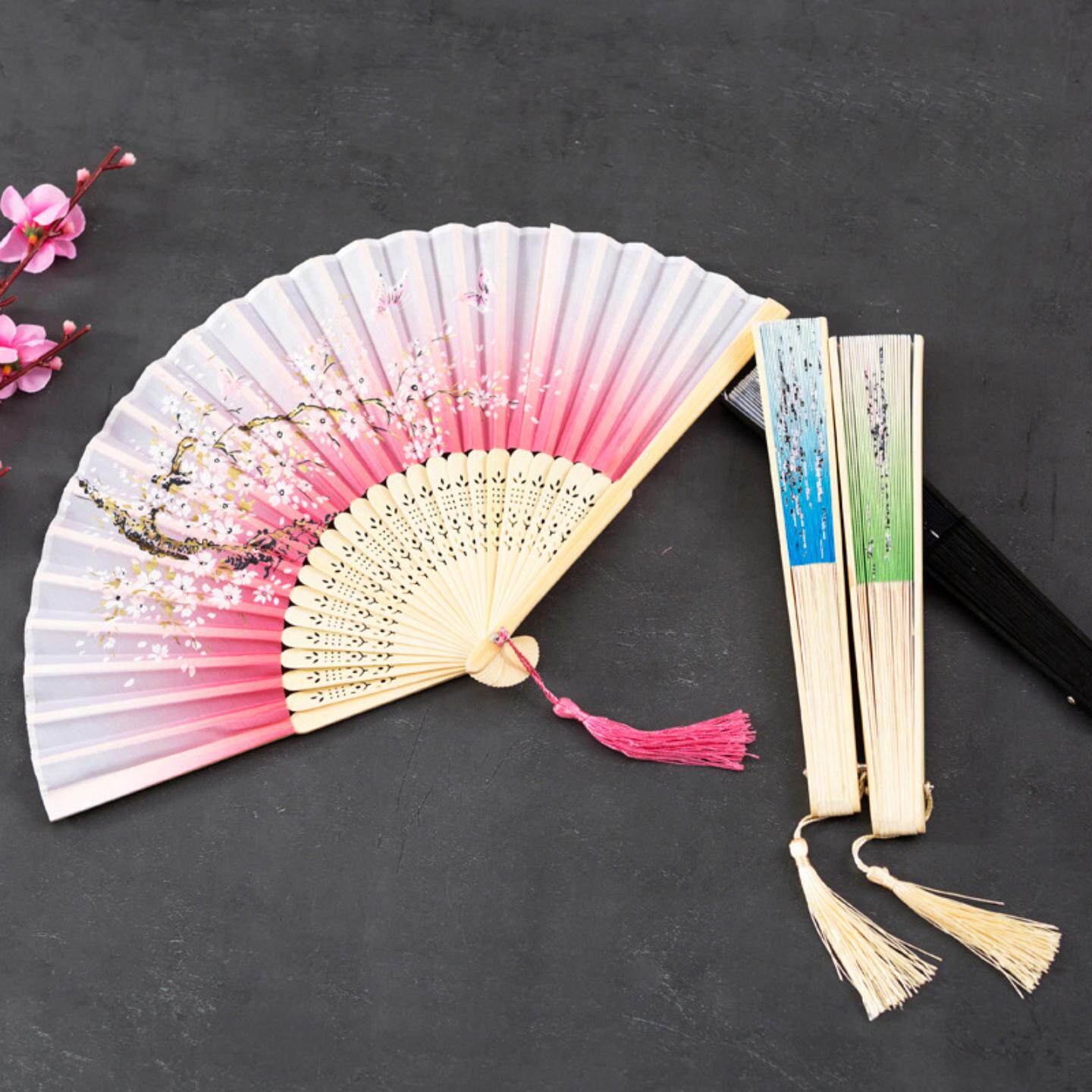 中丝绸女士扇子日式和风古风折扇