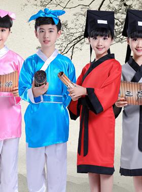 古装儿童汉服国学服装书童演出服幼儿弟子规三字经学童舞台表演服