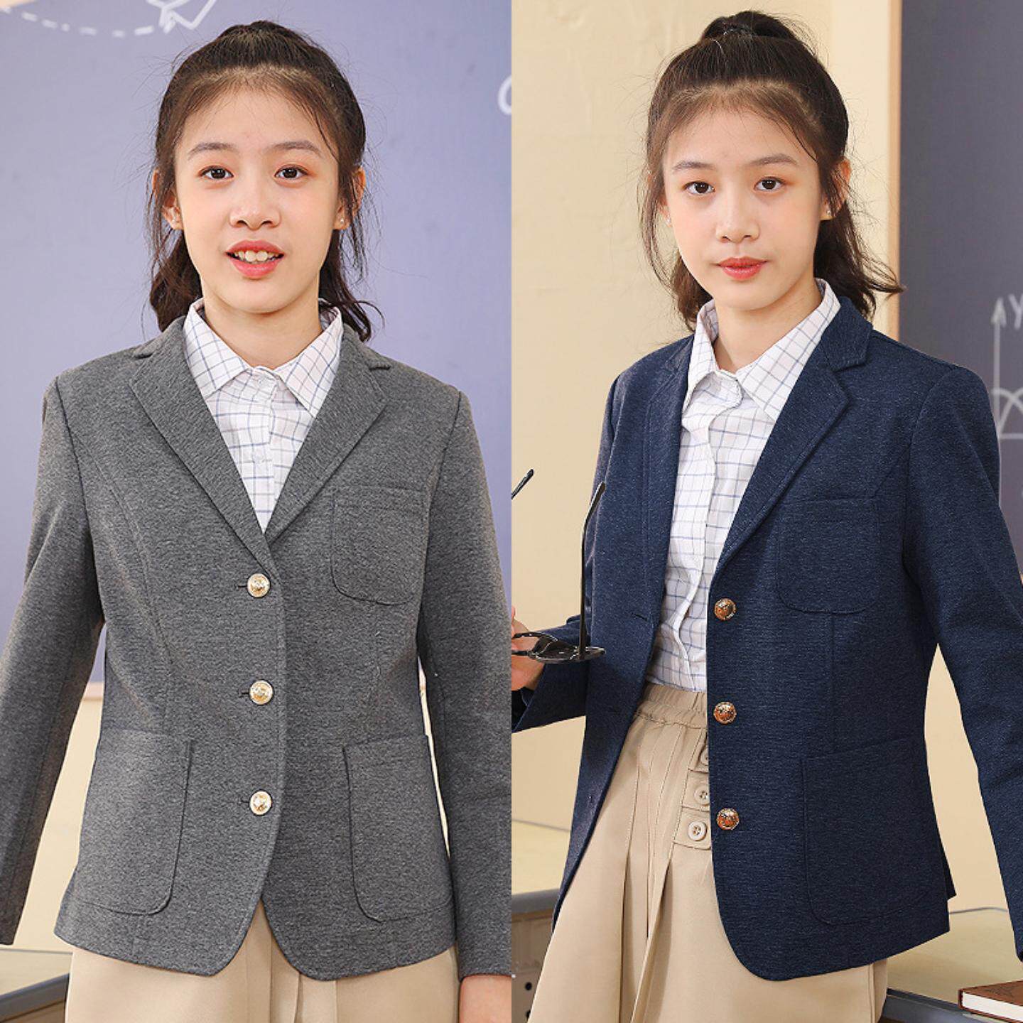 中小学生校服礼服儿童西装男女童西服灰色春秋款代学院风校园风
