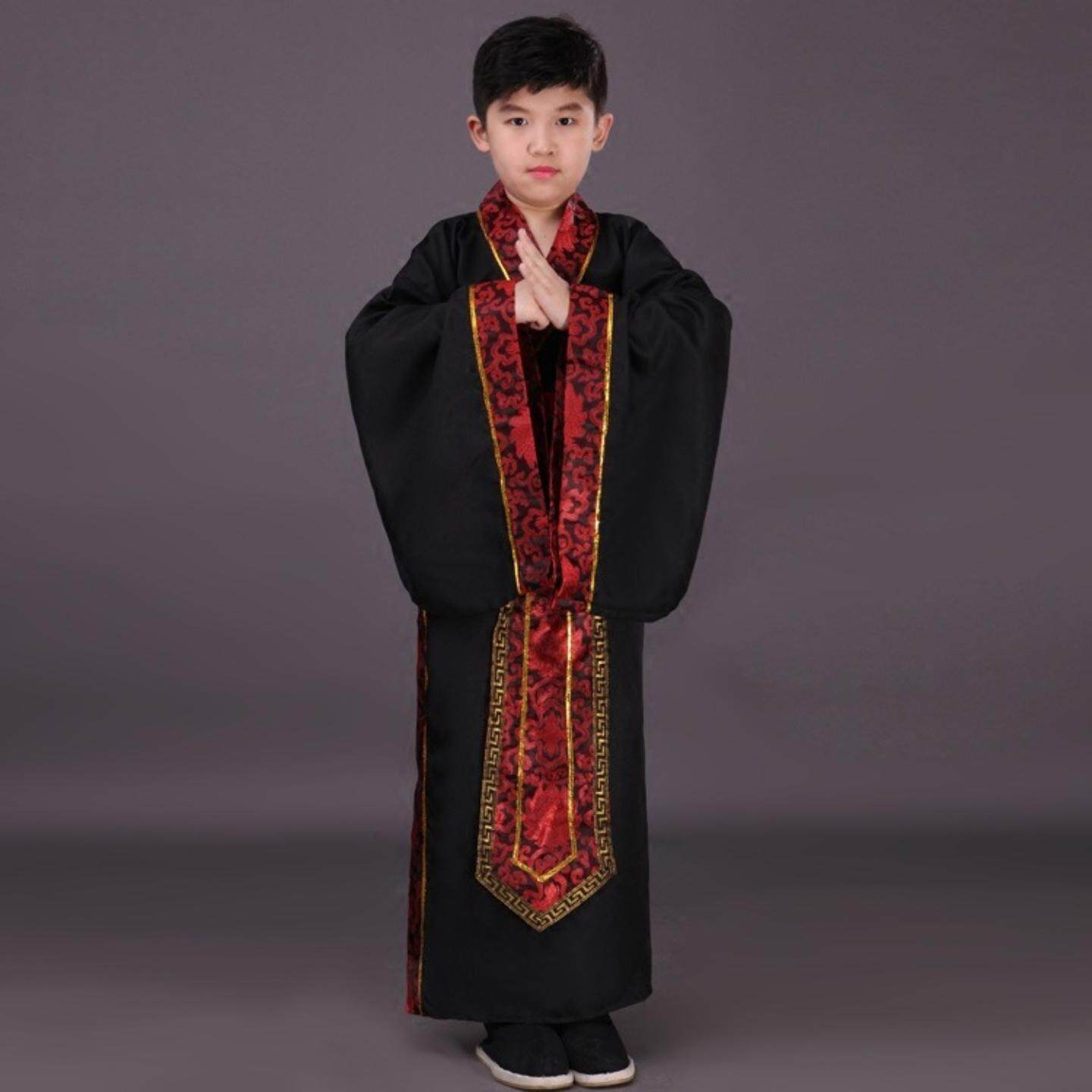 直裾深衣国学服装演出服大臣儿童