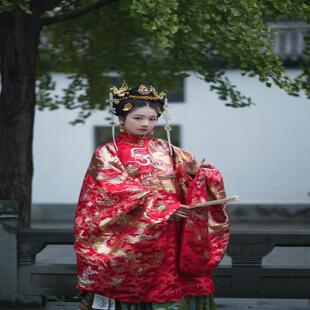 【】仿孔府织金蟒袍布料可做立领圆领明制长袄织金