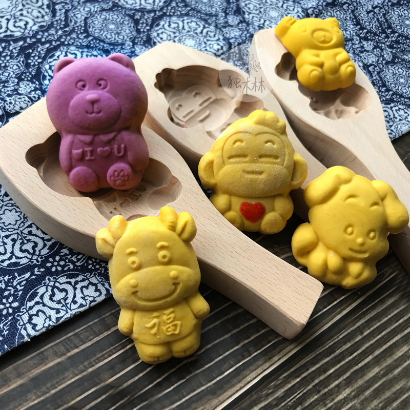 卡通做馒头月饼模具diy木