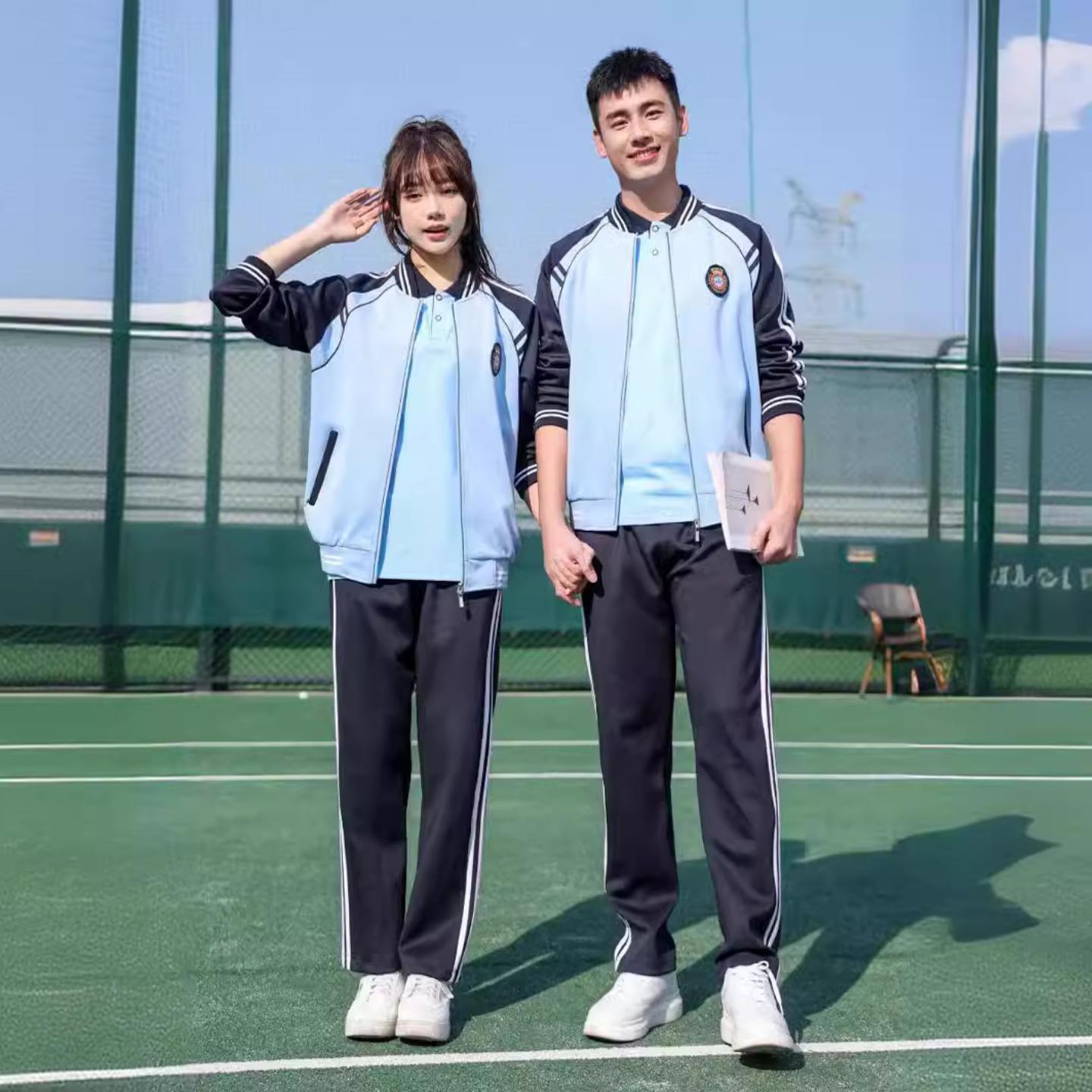 春秋季中学生校服运动套装初中生