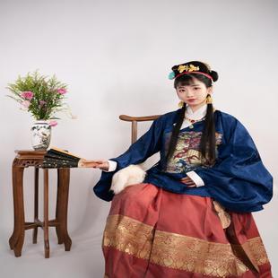 现货销售明制汉服孔府麒麟补服交领织金短袄琵琶袖复原款